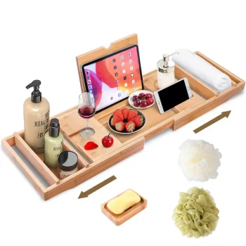Bathtub Wood Caddy - BTWT-WOOD/GREY/WHITE